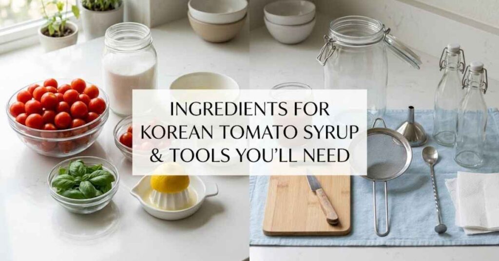 Ingredients for Korean Tomato Syrup & Tools You’ll Need